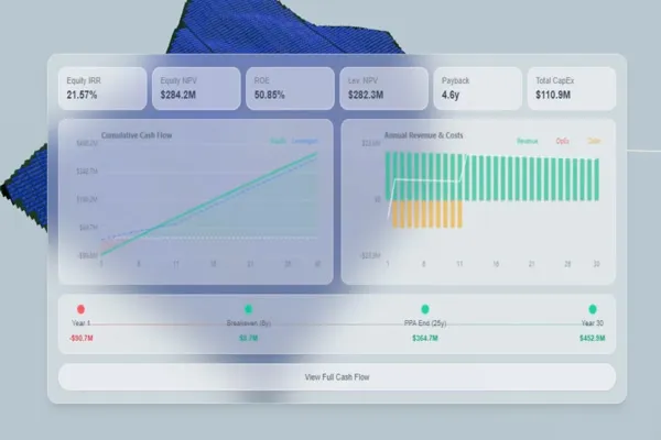 Financial modeling panel
